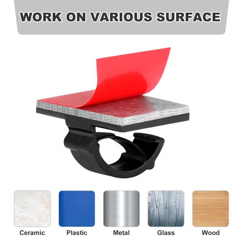 GWHOLE 100Pcs Adhesive Cable Clips Cord Organizer Wire Management for Car Office and Home - Image 4